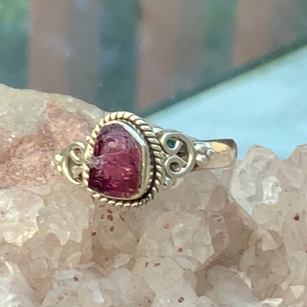 BOUTIQUE PINK TOURMALINE 925 STERLING SILVER RING